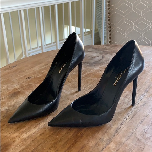Saint Laurent Shoes - Saint Laurent Black Calf Leather Pumps 37.5